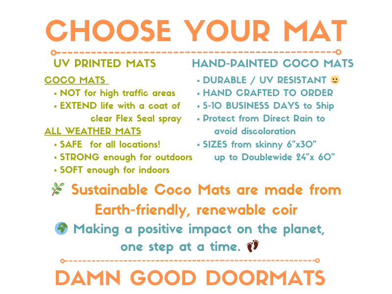 PROMOTIONAL IMAGE FOR DAMN GOOD DOORMATS ON HOW TO CHOOSE THE PERFECT DOOR MAT FOR YOUR HOME OR HOUSEWARMING GIFT